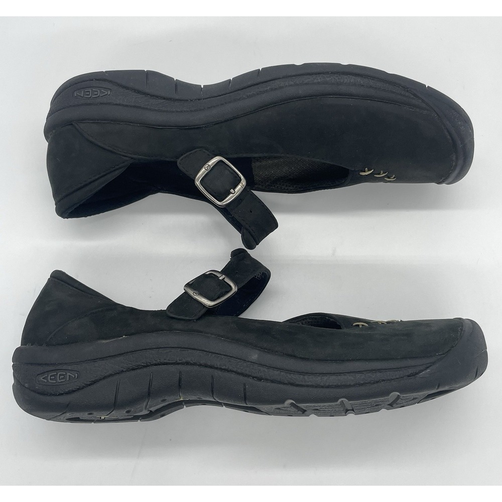 Keen Verona Women US 11 Black Leather Mary Jane Walking Hiking Comfort Shoes